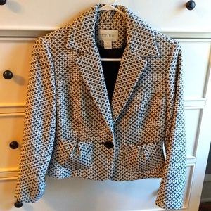 White House Black Market Black and White Blazer